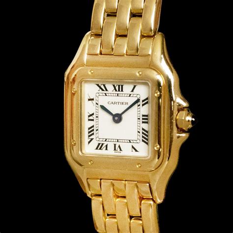 gold watch cartier|cartier gold watch for women.